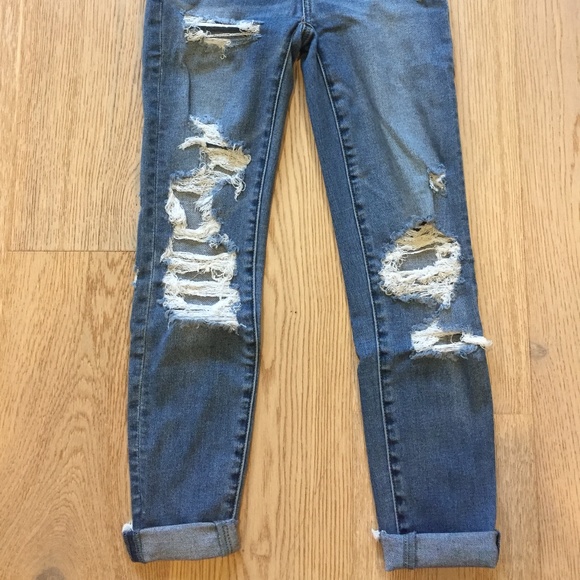 high waisted ripped skinny jeans - Picture 1 of 3